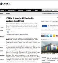 İZOTİM 6. Yılında Ödüllerine Bir Yenisini daha Ekledi